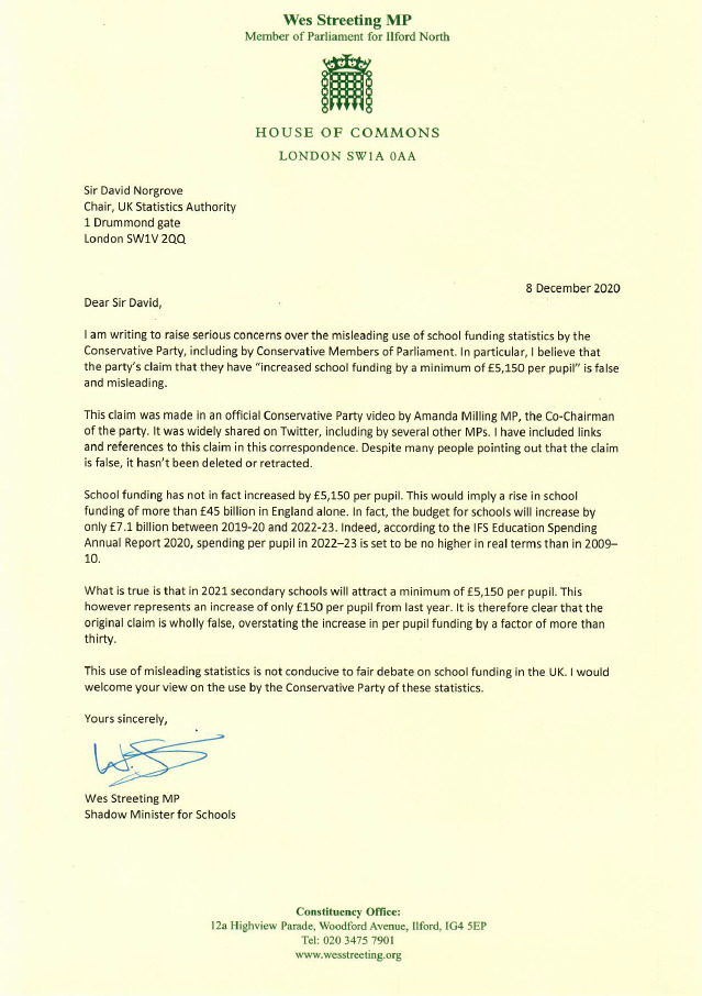 Wes Streeting to Sir David Norgrove